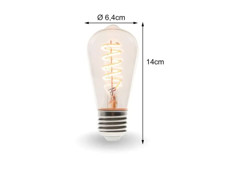 E27 LED WIFI, 6,5 Watt 555 Lumen, 2200-2700 Kelvin, Ø6,4cm, per App steuerbar