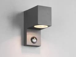 Eckige Außenwandleuchte ROYA Downlight mit Bewegungsmelder, Anthrazit Höhe 15cm