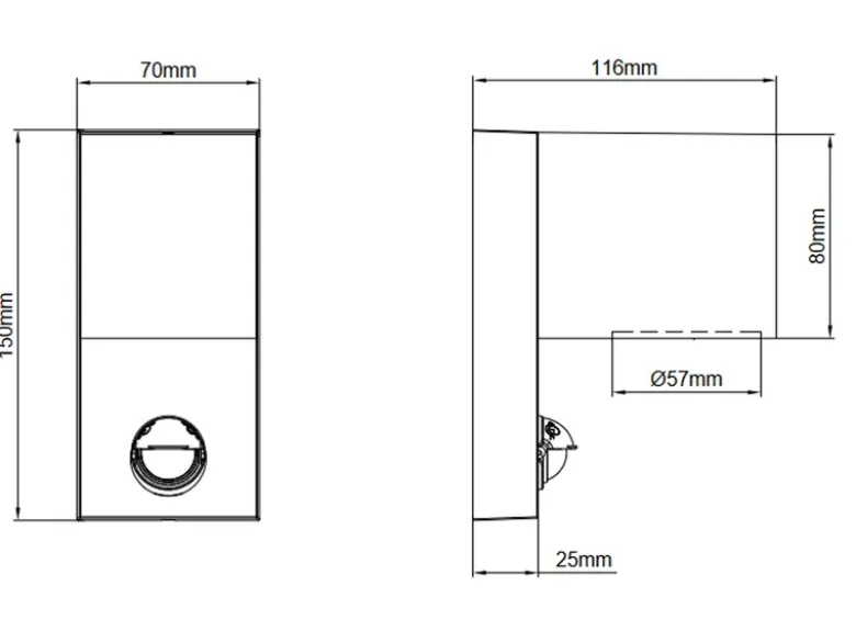 Eckige Außenwandleuchte ROYA Downlight mit Bewegungsmelder, Anthrazit Höhe 15cm