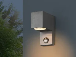 Eckige Außenwandleuchte ROYA Downlight mit Bewegungsmelder, Anthrazit Höhe 15cm