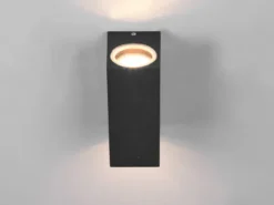 Eckige Außenwandleuchte ROYA Up and Down aus Aluminium Anthrazit, Höhe 15cm