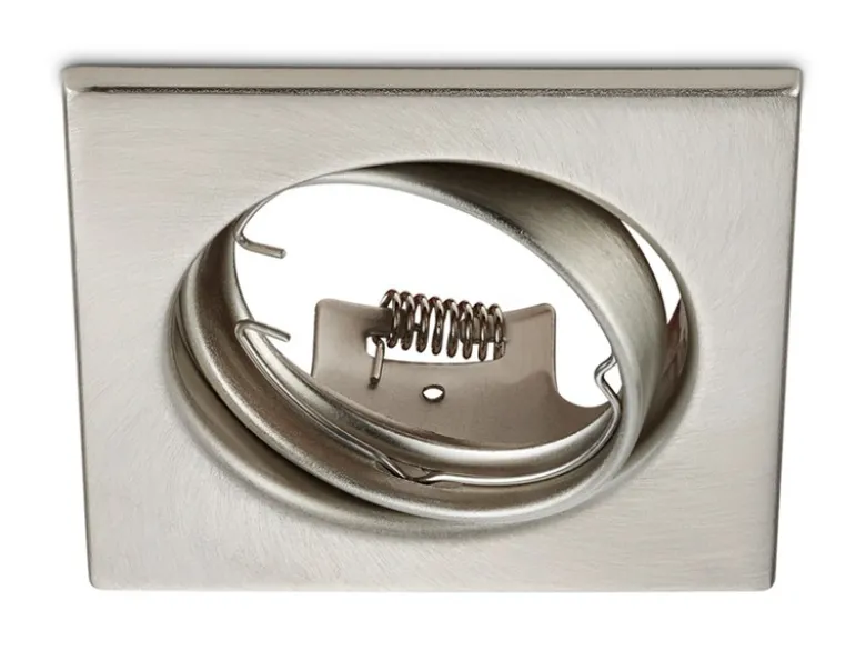 Eckige Einbaustrahler Decke im 4er Set schwenkbar Silber matt GU10