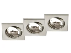 Eckige Einbaustrahler Decke JURA 3er Set schwenkbar Silber matt GU10