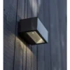 Eckige LED Außenwandlampe GEMINI Up and Down aus ALU Silber 14cm breit, IP54