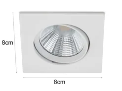 Eckige LED Einbaustrahler Decke im 4er Set schwenkbar dimmbar Weiß matt 5,5W