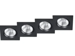 Eckige LED Einbaustrahler Decke im 4er Set schwenkbar dimmbar Schwarz matt 5,5W