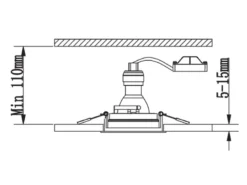 Eckiger Deckeneinbaustrahler KENAI Weiß matt, schwenkbar 9,2 x 9,2cm