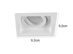 Eckiger Deckeneinbaustrahler KENAI Weiß matt, schwenkbar 9,2 x 9,2cm