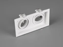 Eckiger 2-flammiger LED Deckeneinbaustrahler Weiß, schwenkbar 17,2 x 9,2cm