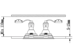 Eckiger 2-flammiger LED Deckeneinbaustrahler Weiß, schwenkbar 17,2 x 9,2cm