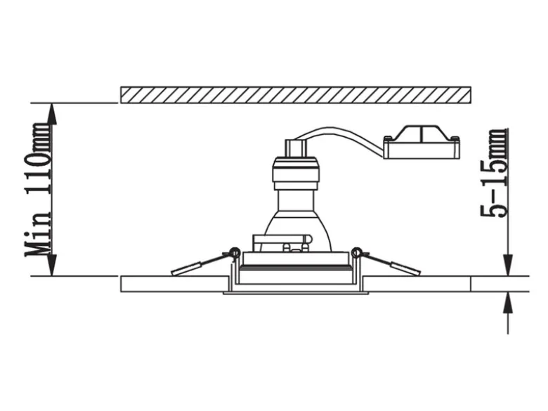 Eckiger LED Deckeneinbaustrahler Schwarz matt, schwenkbar 9,2 x 9,2cm