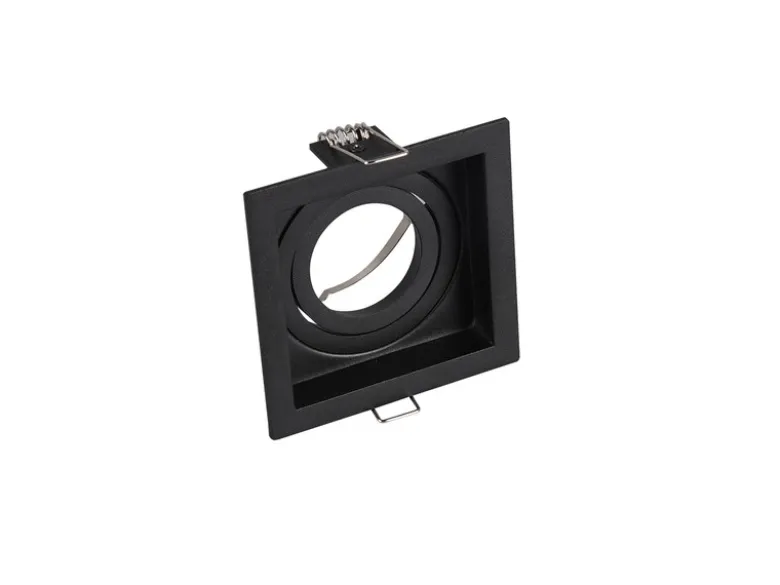 Eckiger LED Deckeneinbaustrahler Schwarz matt, schwenkbar 9,2 x 9,2cm
