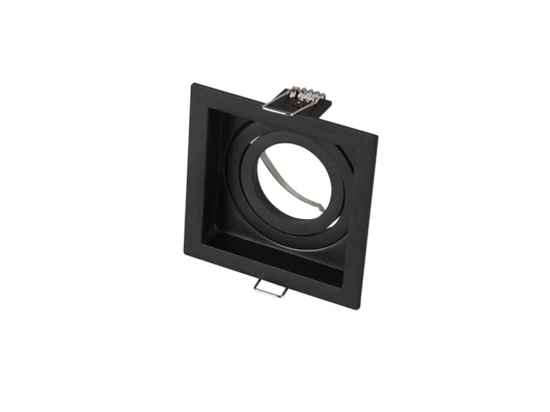 Eckiger LED Deckeneinbaustrahler Schwarz matt, schwenkbar 9,2 x 9,2cm