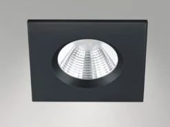 Eckiger LED Deckeneinbaustrahler ZAGROS dimmbar in Schwarz matt, IP65