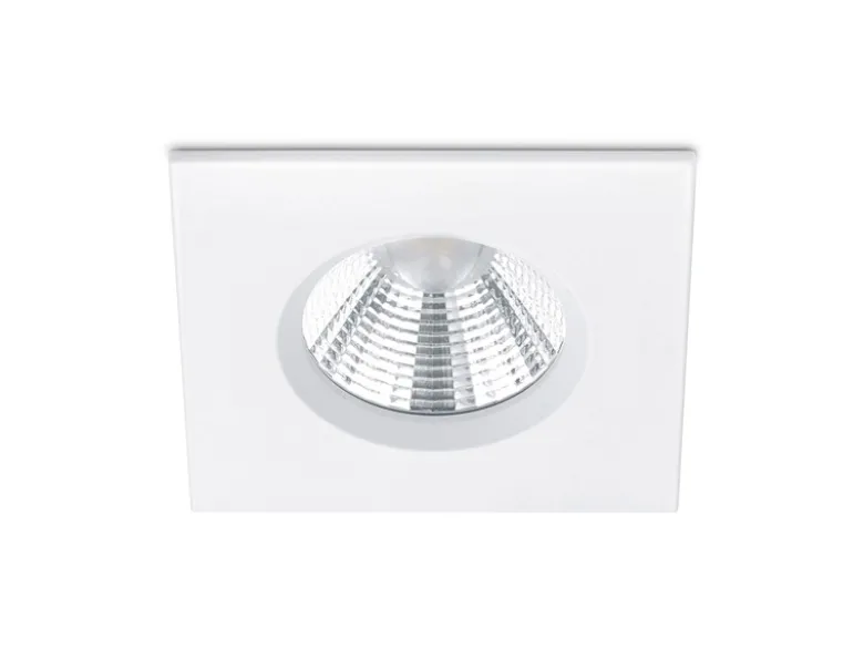 Eckiger LED Deckeneinbaustrahler ZAGROS dimmbar in Weiß matt, IP65