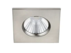Eckiger LED Deckeneinbaustrahler ZAGROS dimmbar in Silber matt, IP65