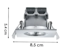 Eckiger LED Deckeneinbaustrahler ZAGROS dimmbar in Silber Chrom, IP65