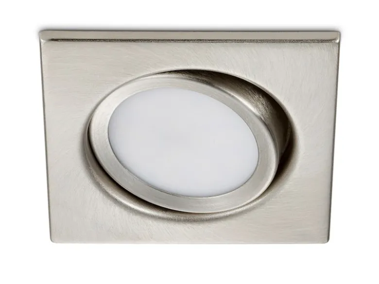 Eckiger LED Einbaustrahler RILA schwenkbar Nickel matt 5 Watt