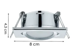 Eckiger LED Einbaustrahler RILA schwenkbar Chrom glänzend 5 Watt