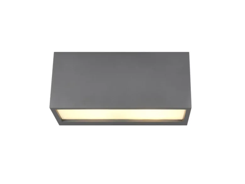 Eckige Up & Downlight Außenwandleuchte MAYENNE Anthrazit, Breite 25cm