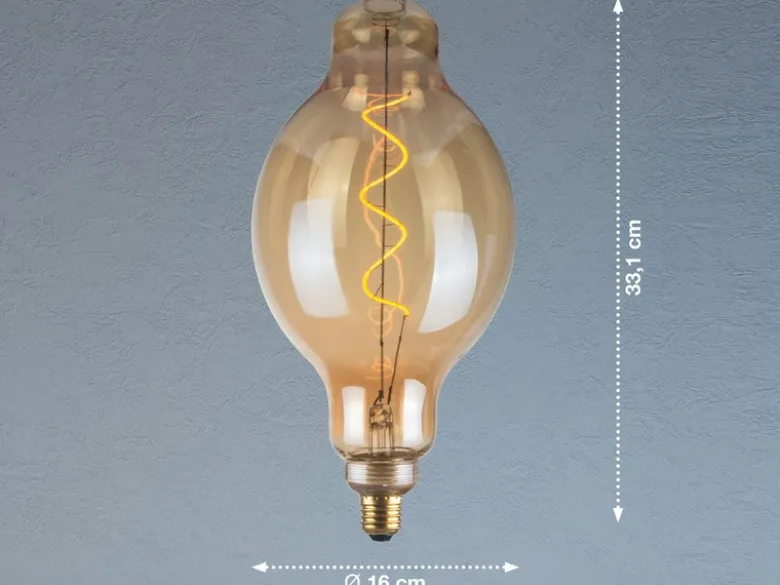 E27 Filament LED Globe Ø16cm Bernstein - 4 Watt, 220 Lumen - Deko Glühlampe