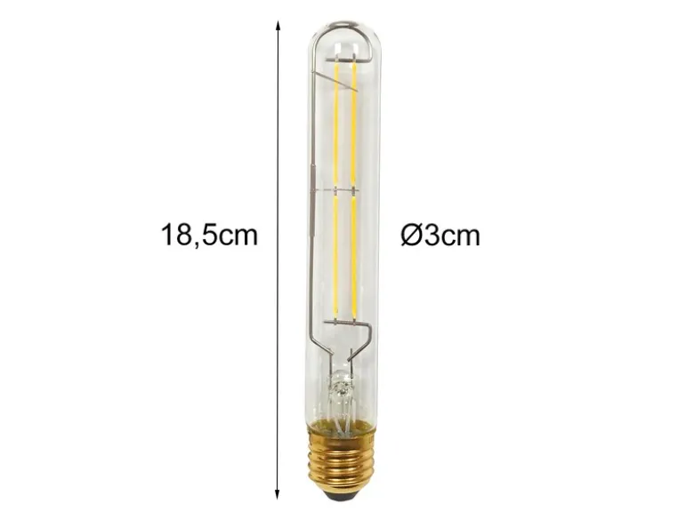 E27 Filament LED Kolben - 7 Watt, 820 Lumen, 3000 K warmweiß, Ø3cm - dimmbar