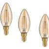 E14 Filament LED 3Stk. - 2 Watt, 225 Lumen warmweiß, Ø3cm - nicht dimmbar