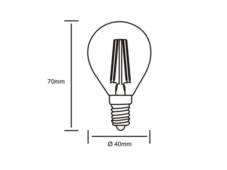 E14 Filament LED 3Stk. - 2 Watt, 250 Lumen, warmweiß, Ø 4cm - nicht dimmbar