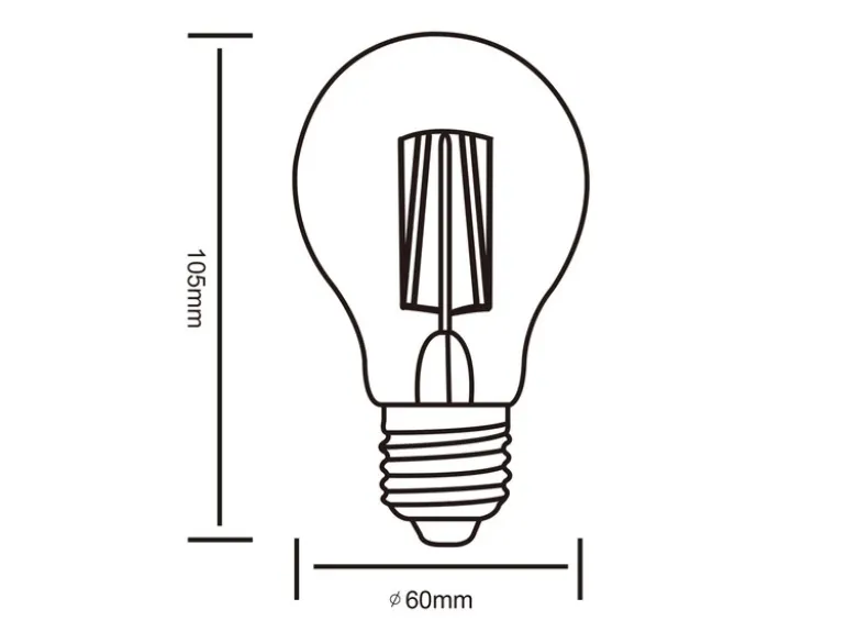 E27 Filament LED - 4 Watt, 470 Lumen, 2700 K warmweiß, Ø6cm - nicht dimmbar