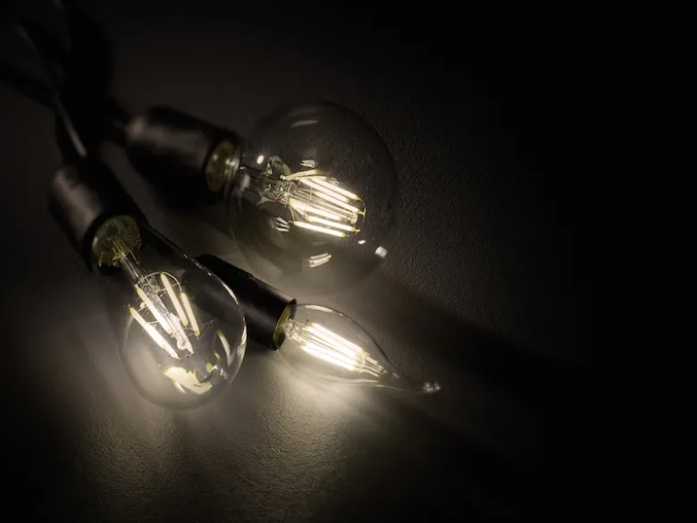 E14 Filament LED, 4,5 Watt, 470 Lumen, warmweiß, Ø4,5cm, 3 Stufen Dimmer