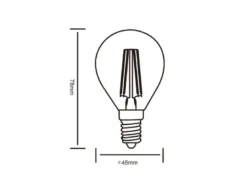 E14 Filament LED, 4 Watt, 470 Lumen, warmweiß, Ø4,5cm, nicht dimmbar