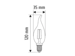 E14 Filament LED, 4 Watt, 400 Lumen, warmweiß, Ø3,5cm, Dimmer, Tropfen amber