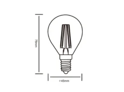 E14 Filament LED, 2 Watt, 250 Lumen, warmweiß, Ø4,5cm, nicht dimmbar
