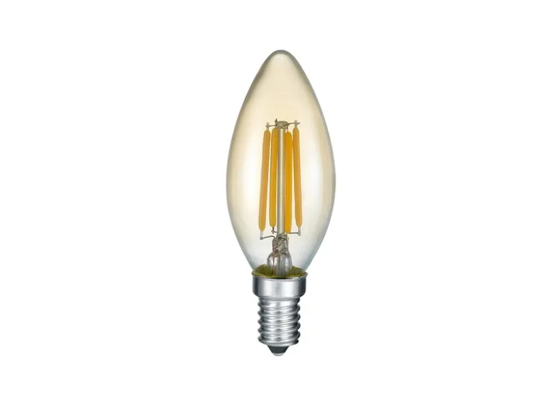 E14 Filament LED, 4 Watt, 400 Lumen, warmweiß, Ø3,5cm, 3 Stufen Dimmer, amber