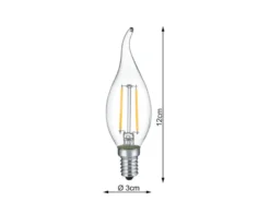 E14 Filament LED - 2 Watt, 250 Lumen, warmweiß, Ø3cm - nicht dimmbar