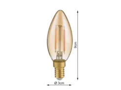 E14 Filament LED, 2 Watt, 225 Lumen warmweiß, Ø3cm, nicht dimmbar