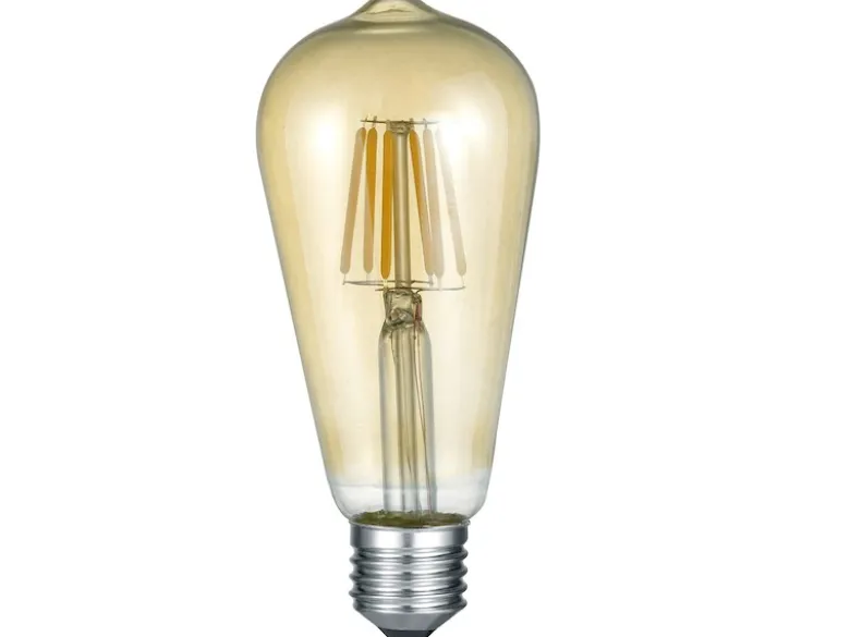 E27 Filament LED - 6 Watt, 600 Lumen, warmweiß, Ø6,4cm - nicht dimmbar, amber