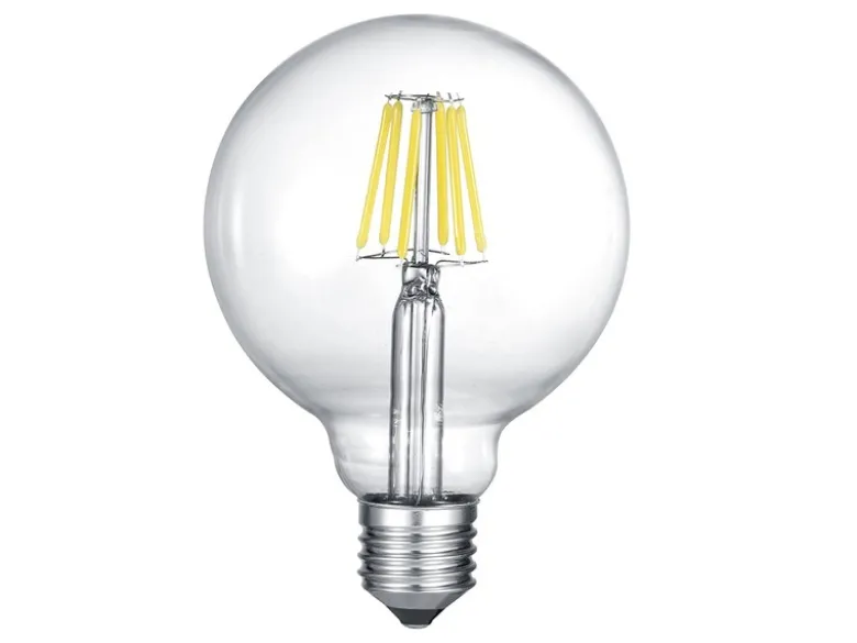 E27 Filament LED - 8 Watt, 806 Lumen, warmweiß, Ø9,5cm - 3 Stufen Dimmer