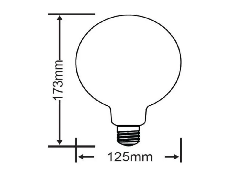 E27 Filament LED, 8 Watt, 810 Lumen, warmweiß, Ø12,5cm, 3 Stufen Dimmer