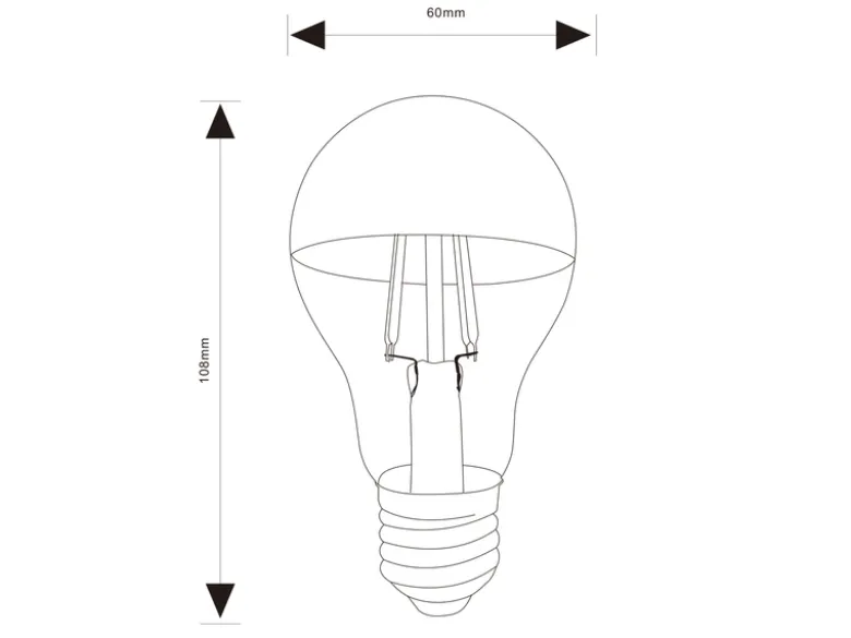 E27 Filament LED - 4 Watt, 420 Lumen, warmweiß, Ø6cm - nicht dimmbar