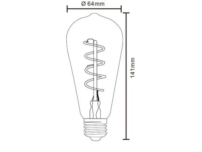 E27 Filament LED - 4 Watt, 200 Lumen, warmweiß, Ø6,4cm - extern dimmbar