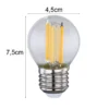 E27 Filament LED - 6,5 Watt, 806 Lumen, warmweiß, Ø4,5cm - nicht dimmbar
