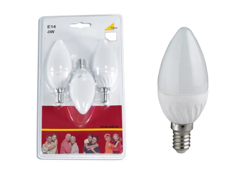 E14 LED 3 Stk. - 4 Watt, 320 Lumen, 3000 Kelvin warmweiß, Ø3,7cm - nicht dimmbar