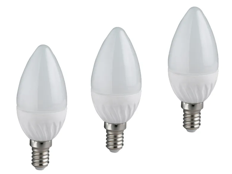 E14 LED 3 Stk. - 4 Watt, 320 Lumen, 3000 Kelvin warmweiß, Ø3,7cm - nicht dimmbar
