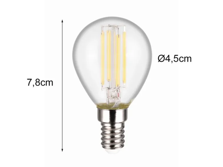 E14 LED - 4 Watt, 500 Lumen, 4000 Kelvin neutralweiß, Ø4,5cm - 3 Stufen Dimmer