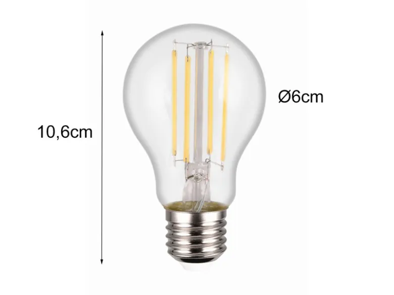 E27 LED - 7 Watt, 806 Lumen, 4000 Kelvin neutralweiß, Ø6cm 3 Stufen Dimmer