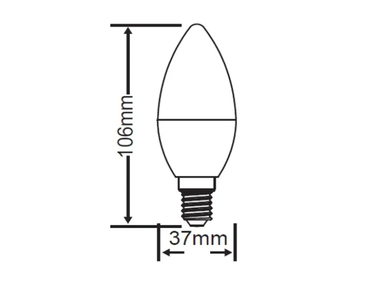 E14 LED, 4 Watt, 320 Lumen, 3000 Kelvin warmweiß, Ø3,7cm- nicht dimmbar
