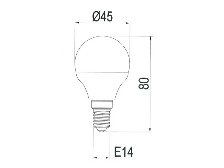 E14 LED - 5 Watt, 400 Lumen, 3000 Kelvin warmweiß, Ø4,5cm - nicht dimmbar