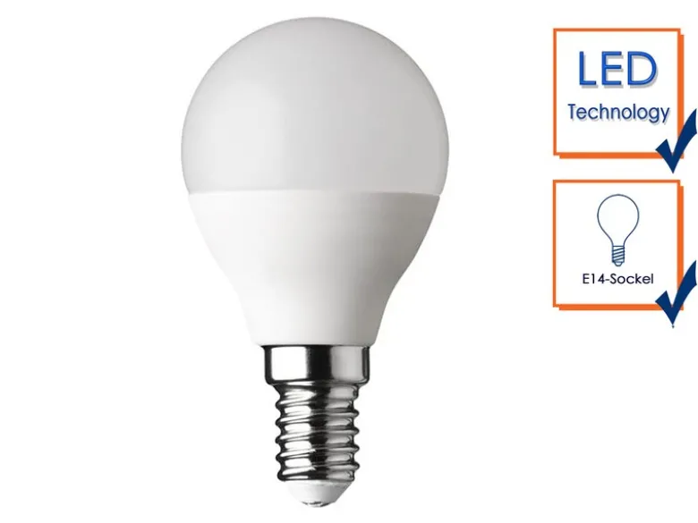 E14 LED - 5,5Watt, 470 Lumen, 3000 Kelvin warmweiß Ø4,5cm - nicht dimmbar