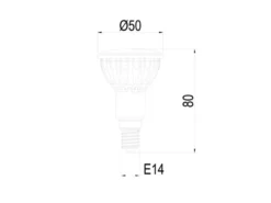 E14 LED - 5 Watt, 400 Lumen, 3000 Kelvin warmweiß, Ø5cm - nicht dimmbar